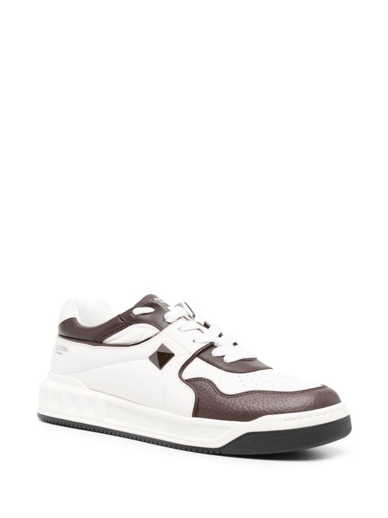 White One Stud Low-top Sneakers