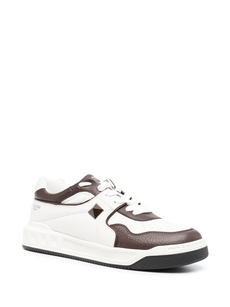 White One Stud Low-top Sneakers