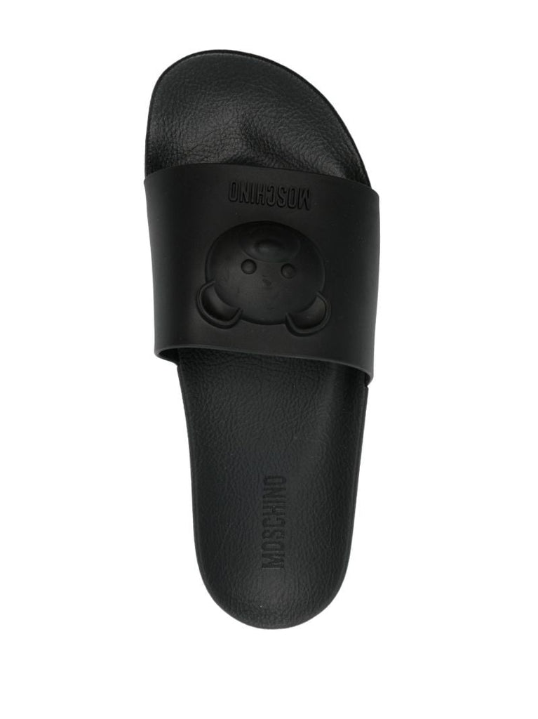 Black Teddy Bear Rubber Slides