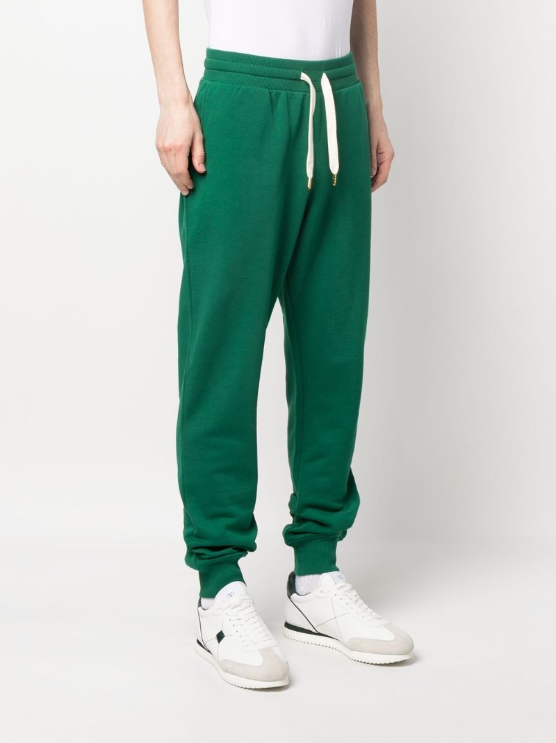 Green Logo Print Track Pants