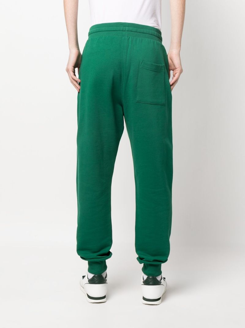 Green Logo Print Track Pants