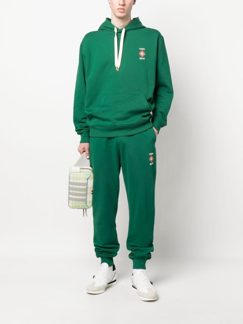Green Logo Print Track Pants