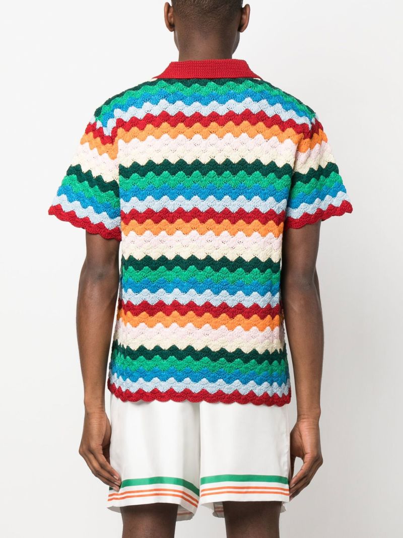 Red Rainbow Pattern Cotton Shirt