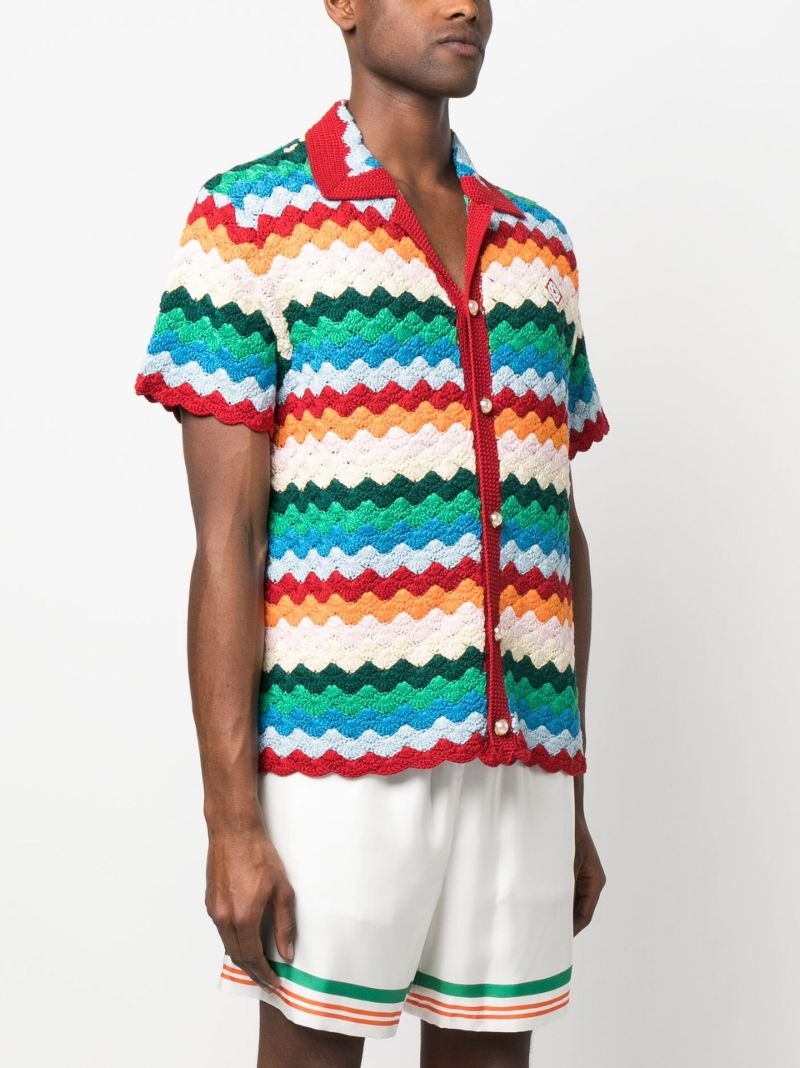 Red Rainbow Pattern Cotton Shirt
