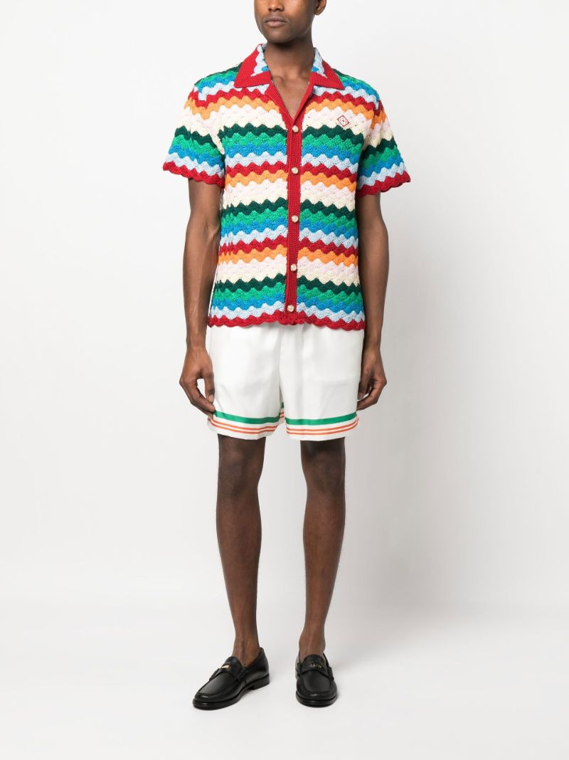 Red Rainbow Pattern Cotton Shirt