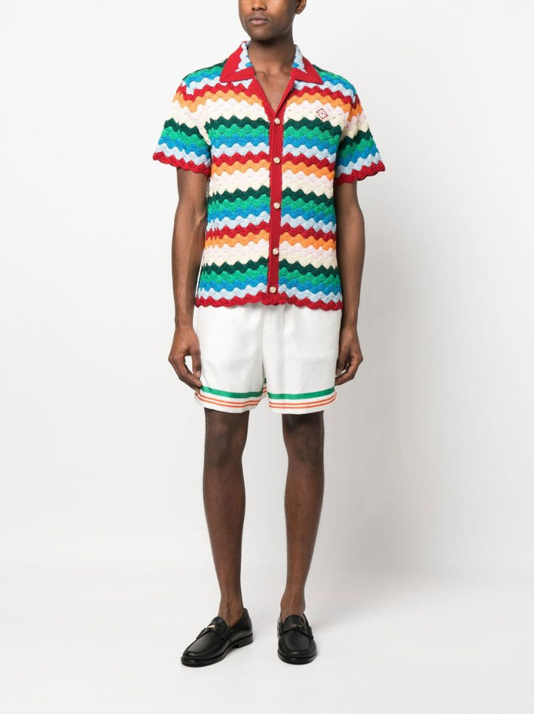Red Rainbow Pattern Cotton Shirt
