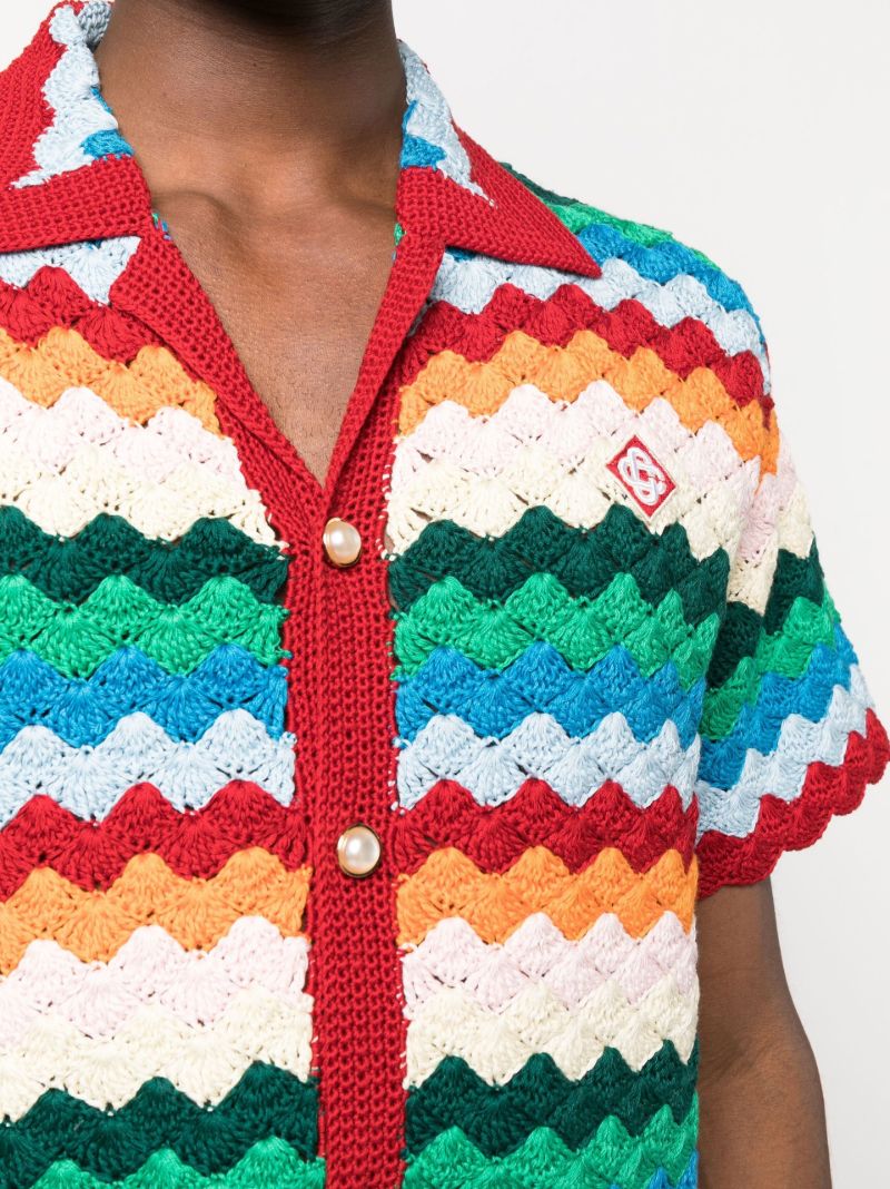 Red Rainbow Pattern Cotton Shirt