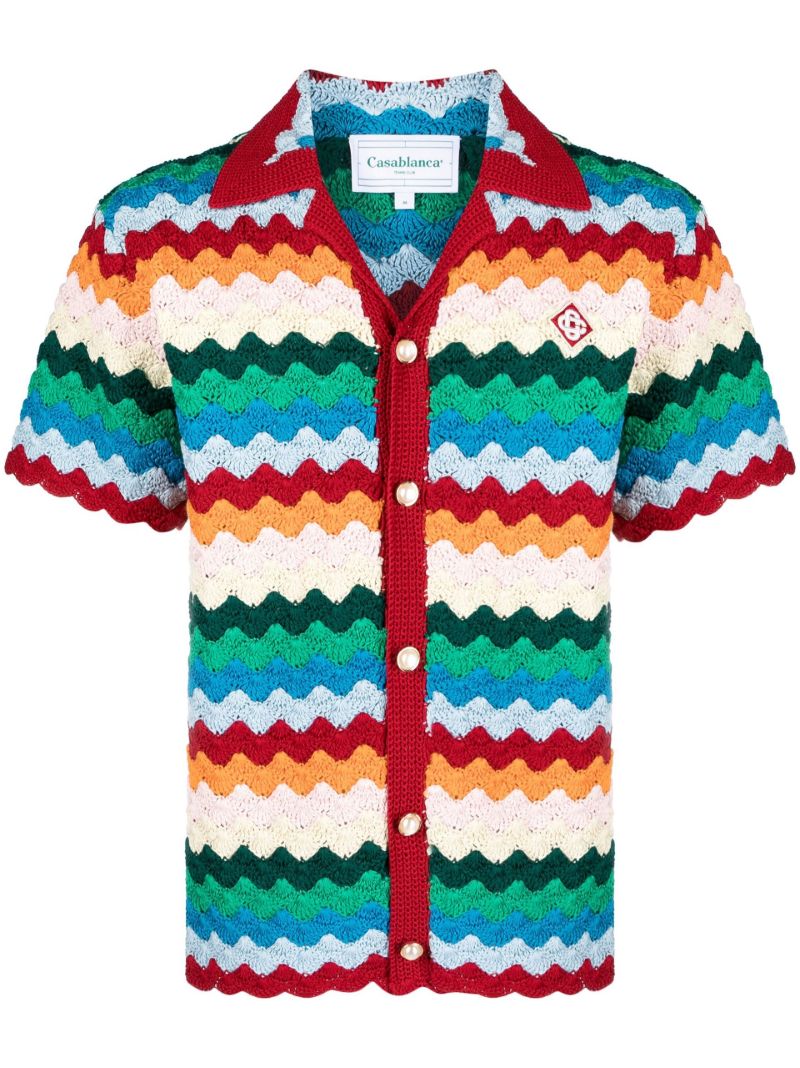 Red Rainbow Pattern Cotton Shirt