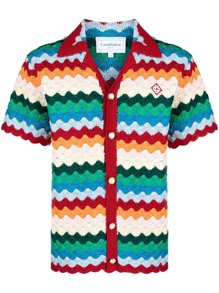 Red Rainbow Pattern Cotton Shirt