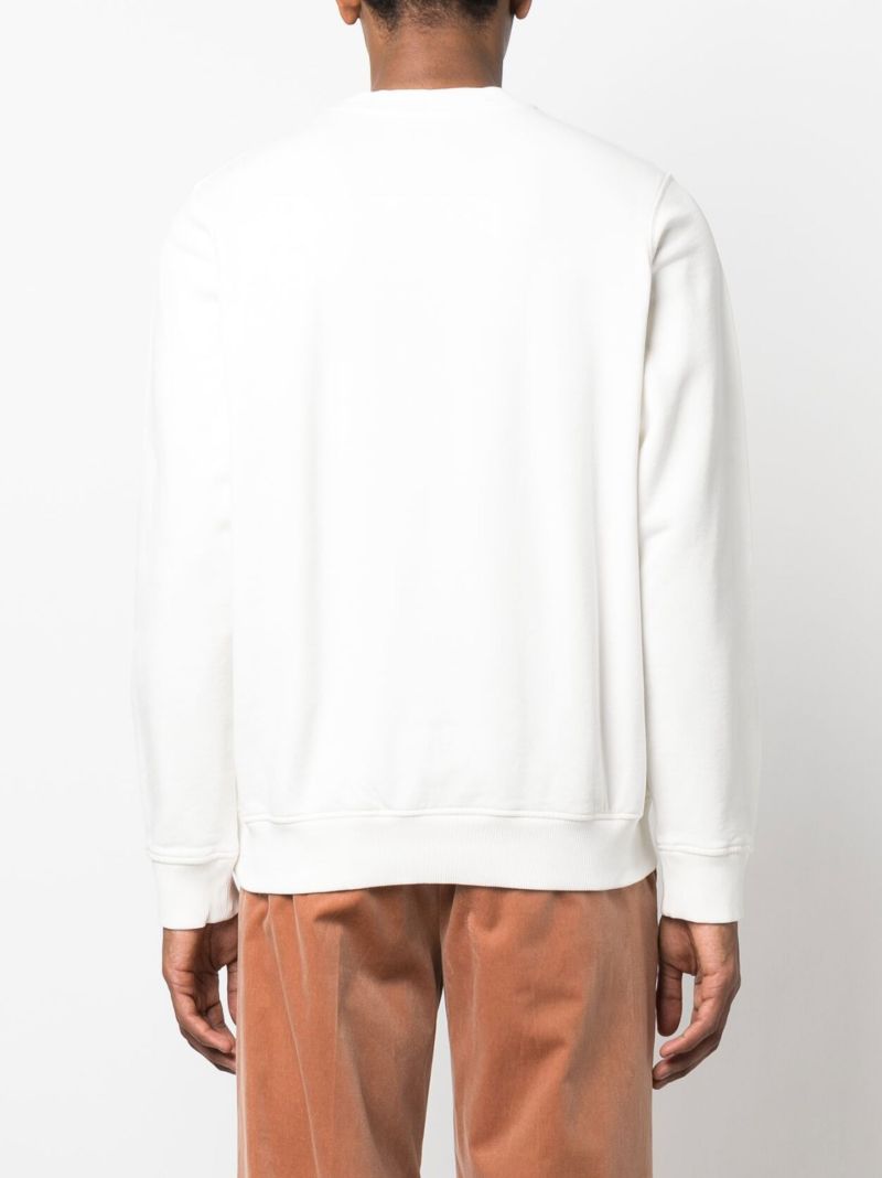 White Casa Way Embroidered Crew Neck Sweatshirt