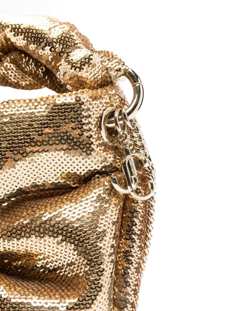 Gold Bonny Gold Sequin-embellished Top Handle Bag