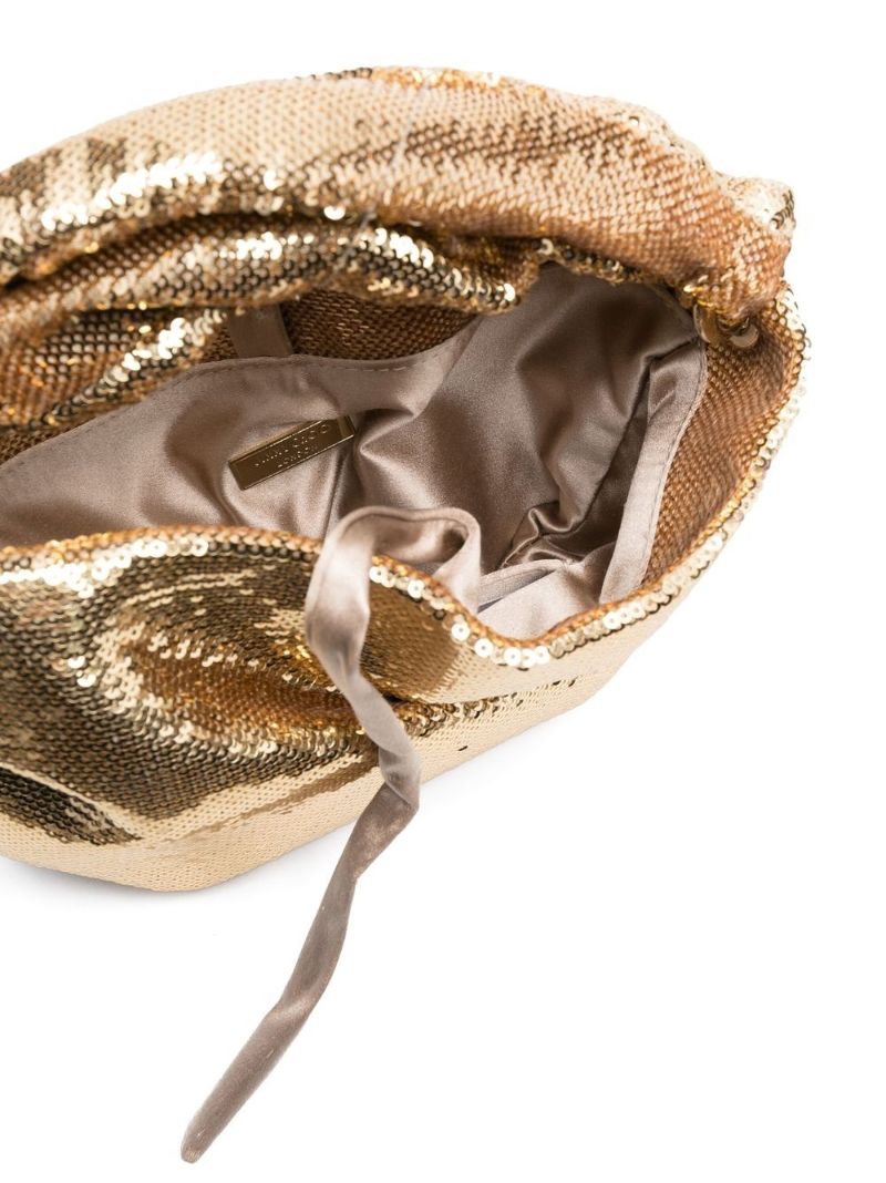 Gold Bonny Gold Sequin-embellished Top Handle Bag