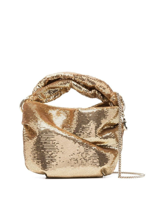 Gold Bonny Gold Sequin-embellished Top Handle Bag