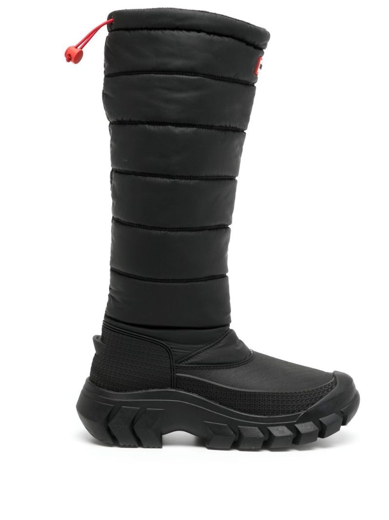 Black Intrepid Quilted Knee Snow Boots