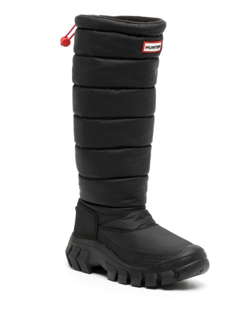 Black Intrepid Quilted Knee Snow Boots