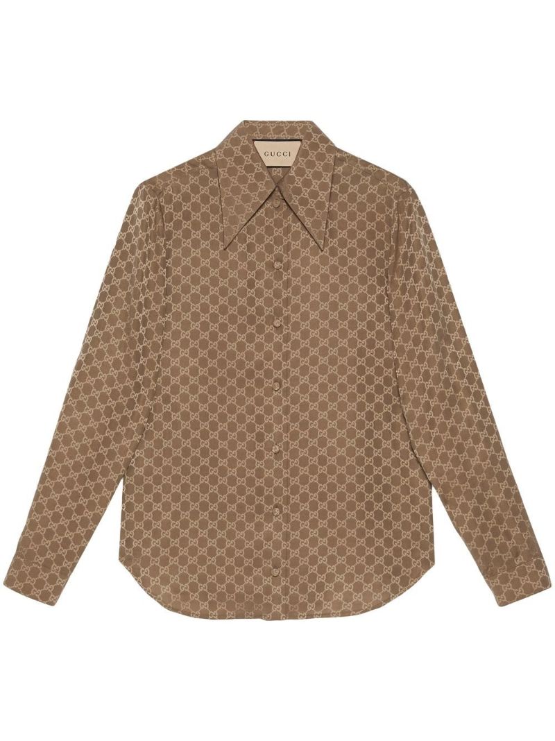 Neutral Gg Silk Shirt