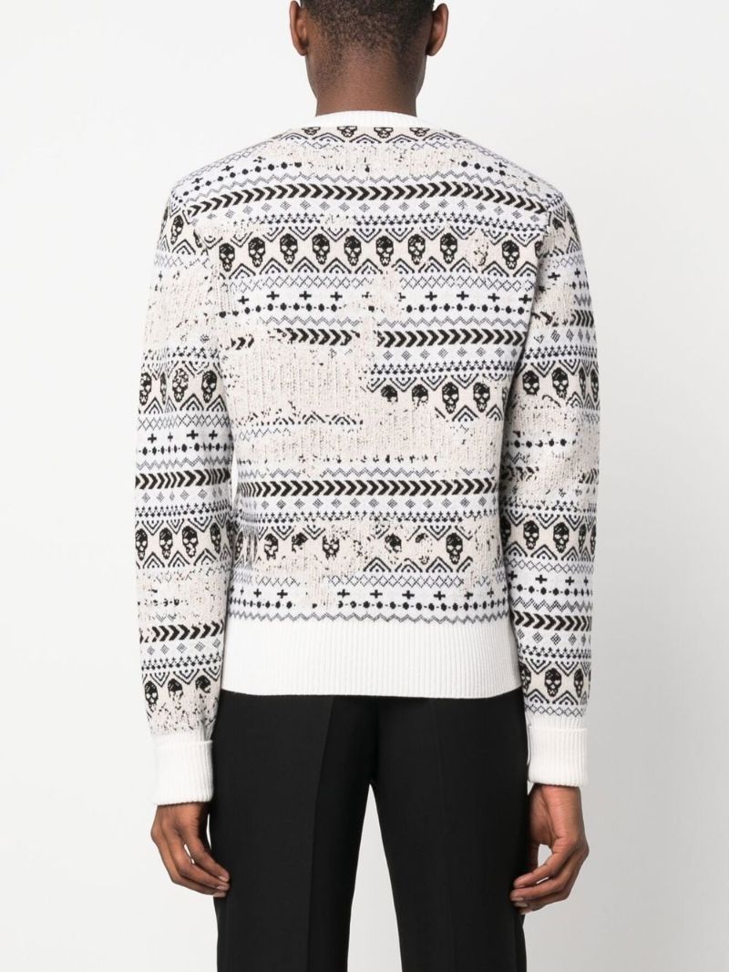 Neutral Logo Fair Isle Wool Sweater
