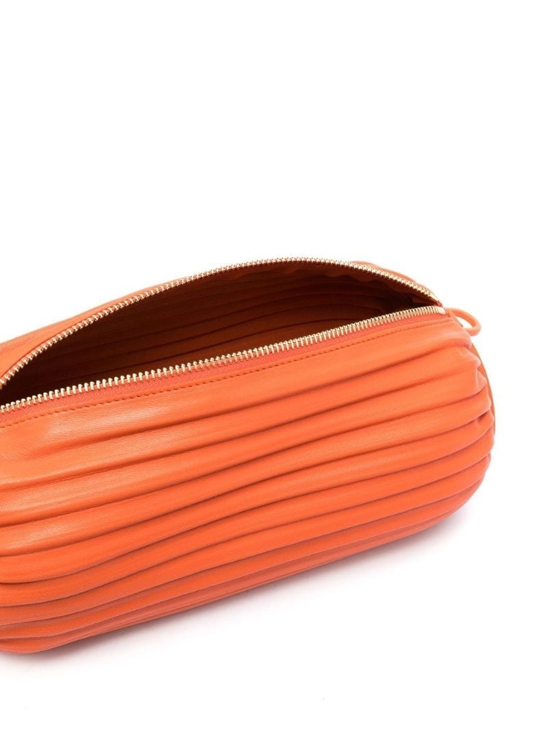 Orange Leather Bracelet Pouch Bag