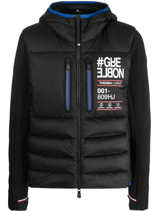 Black Quilted Hoodie