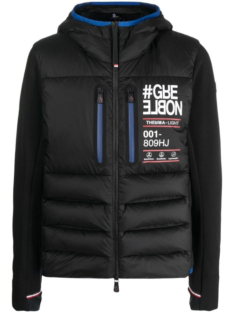 Black Quilted Hoodie