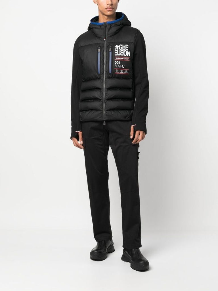 Black Quilted Hoodie