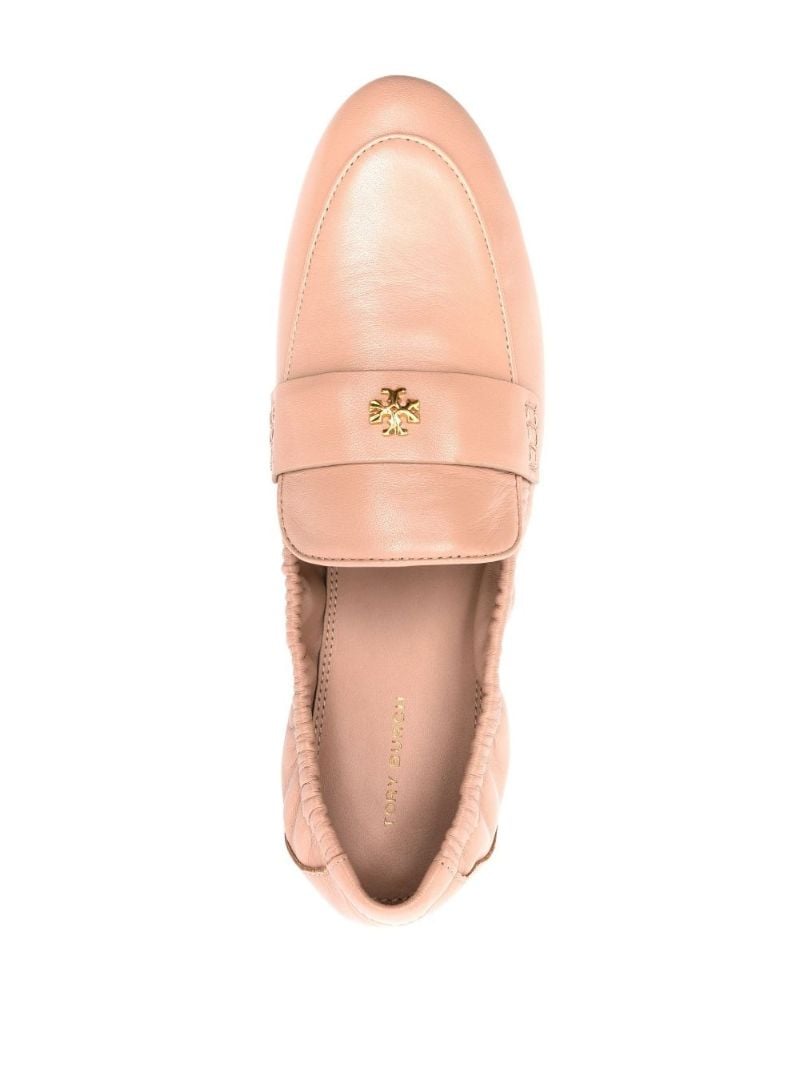 Pink Leather Ballet Loafers