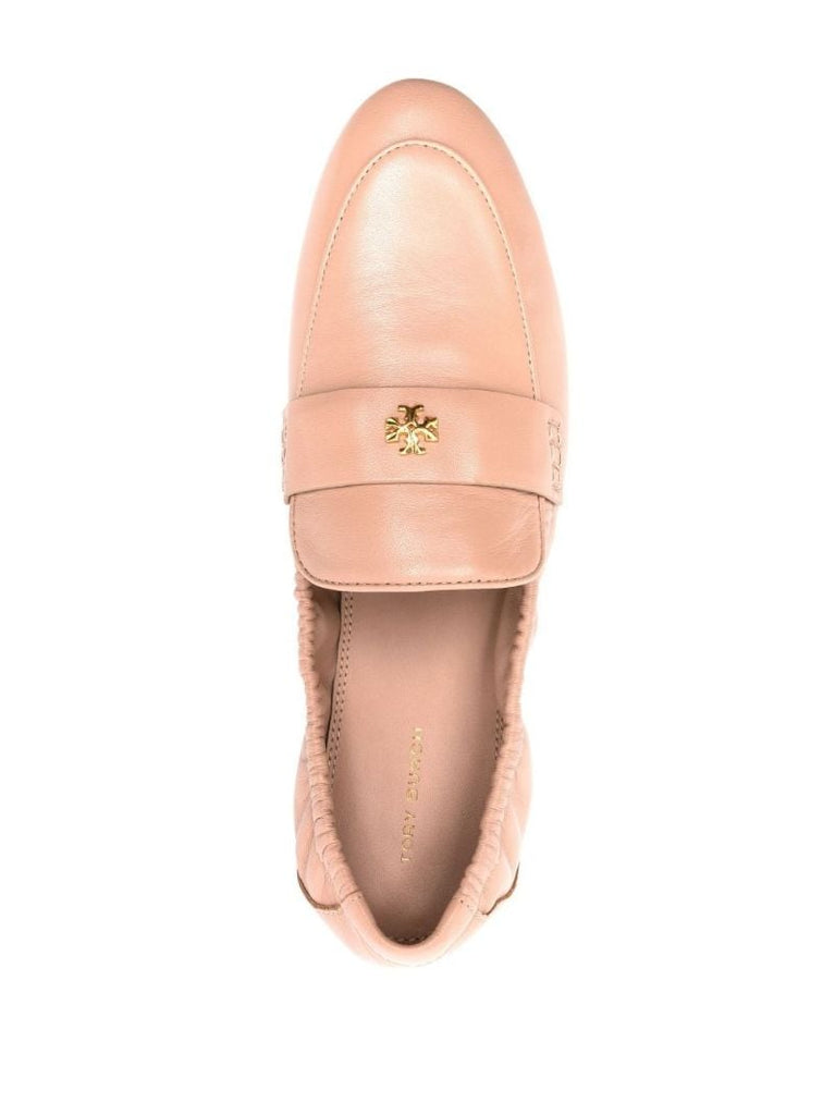 Pink Leather Ballet Loafers