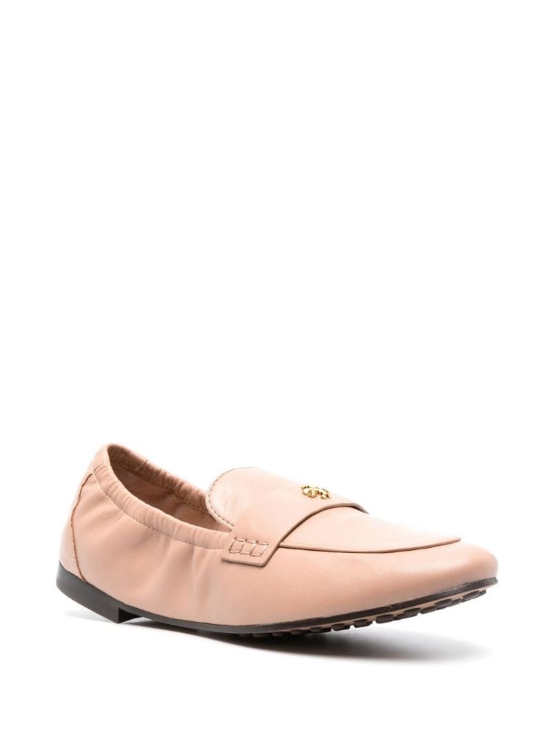 Pink Leather Ballet Loafers