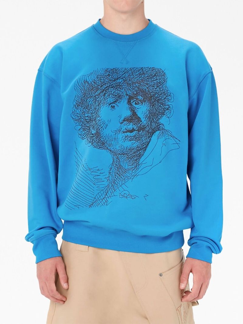 Blue Rembrandt Embroidered Cotton Sweatshirt