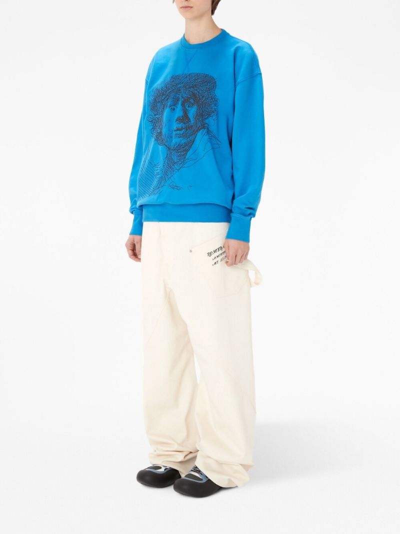 Blue Rembrandt Embroidered Cotton Sweatshirt