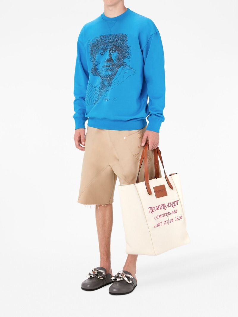 Blue Rembrandt Embroidered Cotton Sweatshirt