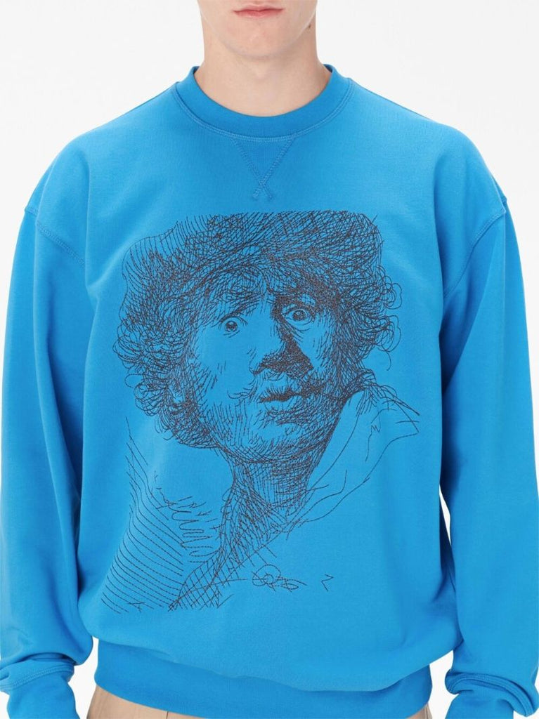 Blue Rembrandt Embroidered Cotton Sweatshirt