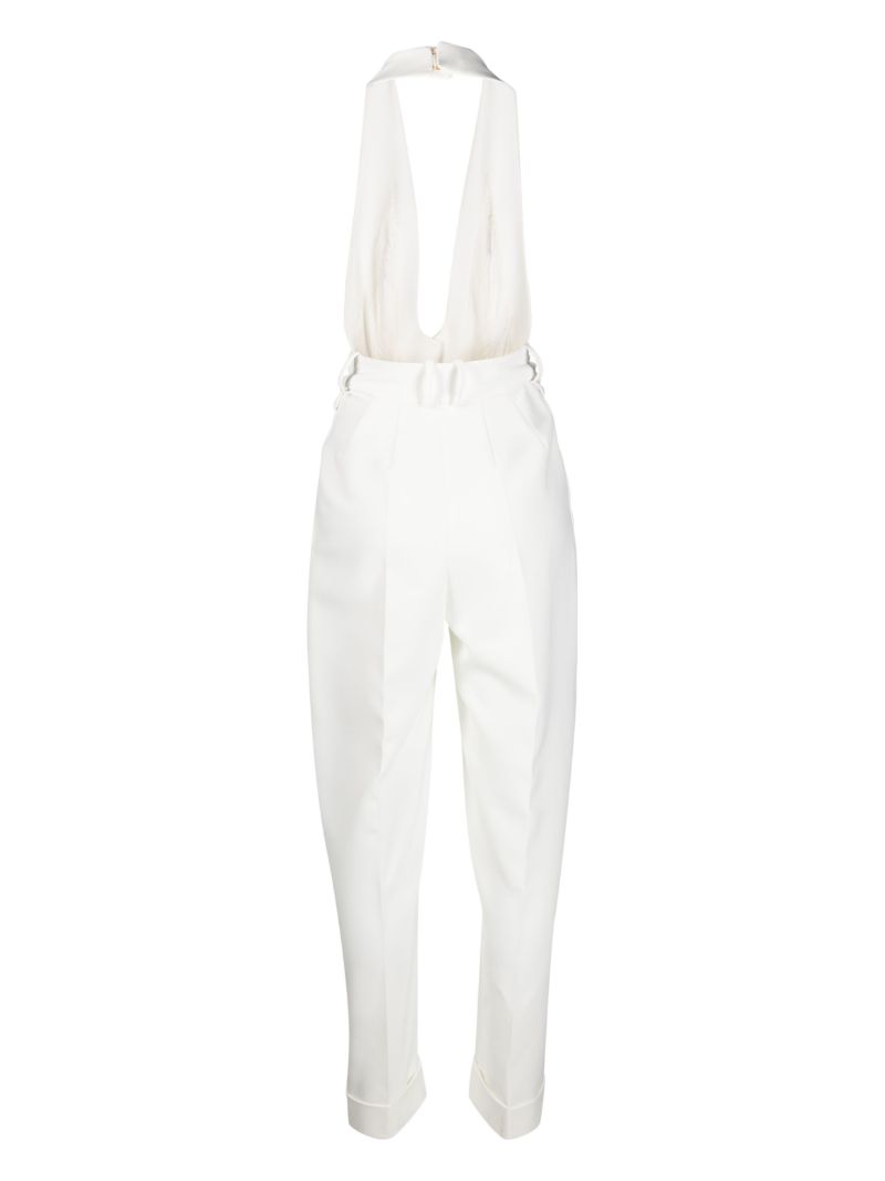 White Tailored Halterneck Jumpsuit