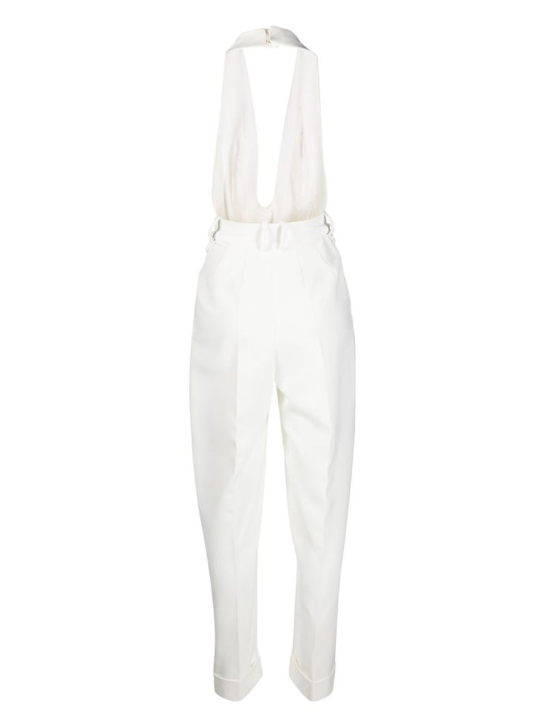 White Tailored Halterneck Jumpsuit