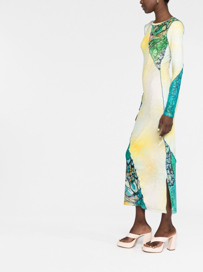 Yellow Parker Lace-panelled Dress