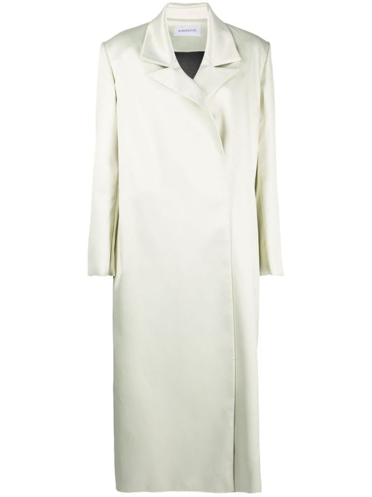 Neutral Willa Feather-trim Coat