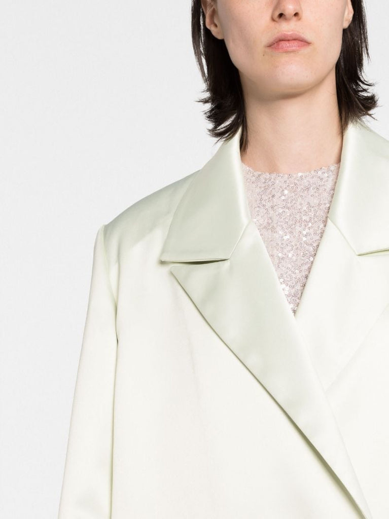 Neutral Willa Feather-trim Coat