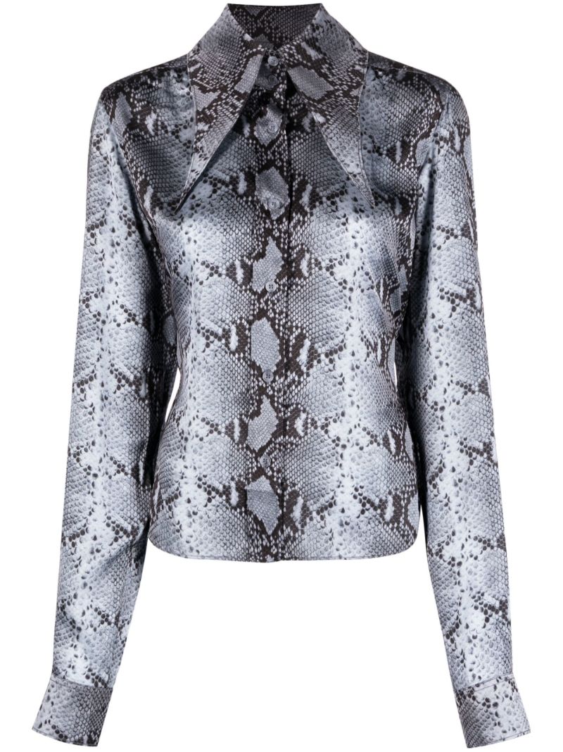 Blue Ione Python Print Shirt