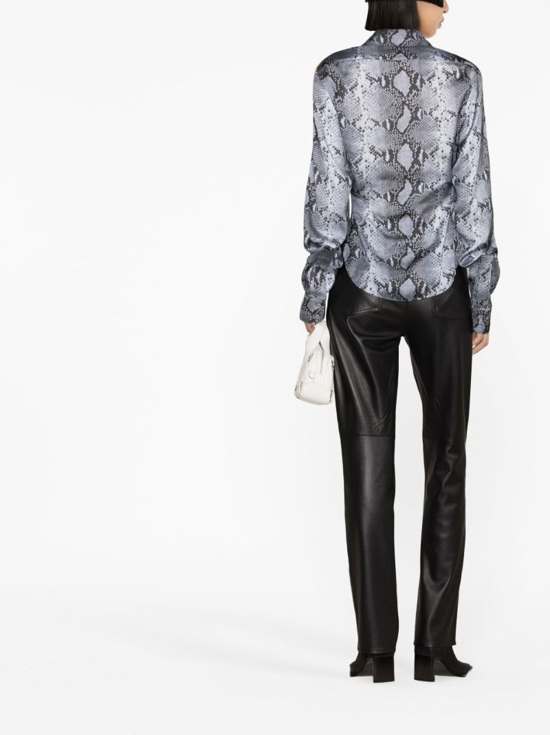 Blue Ione Python Print Shirt