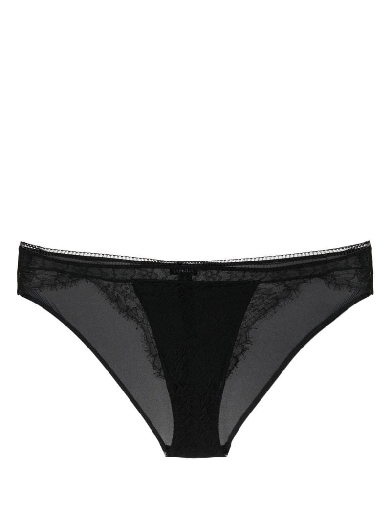 Black Lace Trim Briefs