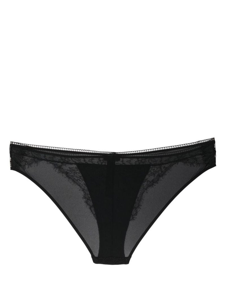 Black Lace Trim Briefs