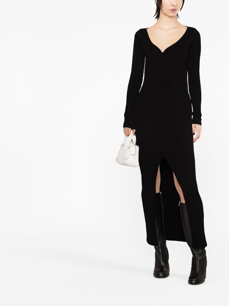 Black Ribbed-knit Dress