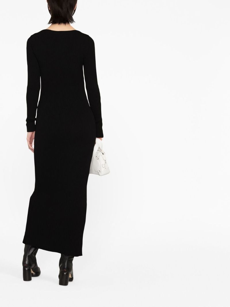 Black Ribbed-knit Dress