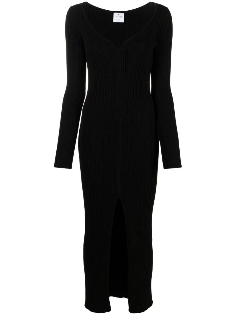 Black Ribbed-knit Dress
