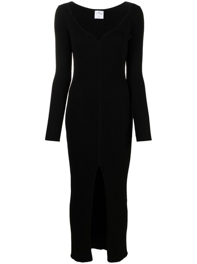 Black Ribbed-knit Dress