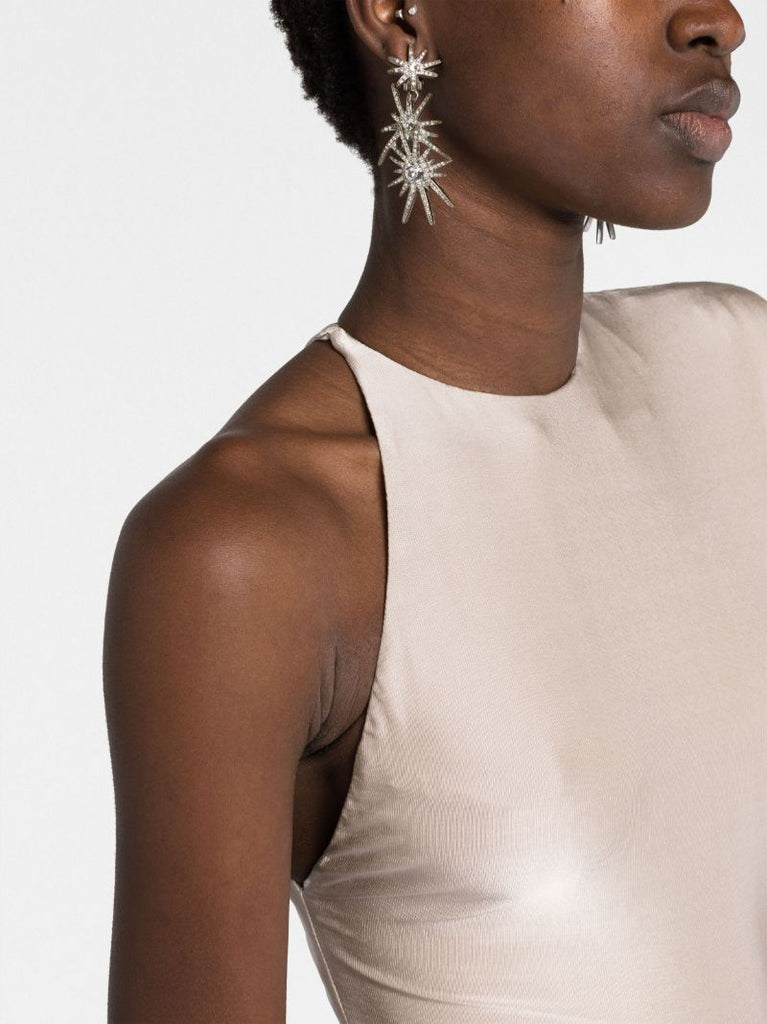 Neutral One-shoulder Maxi Dress