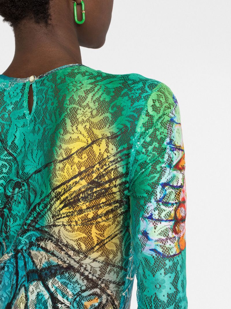 Green Dezol Butterfly Lace Top