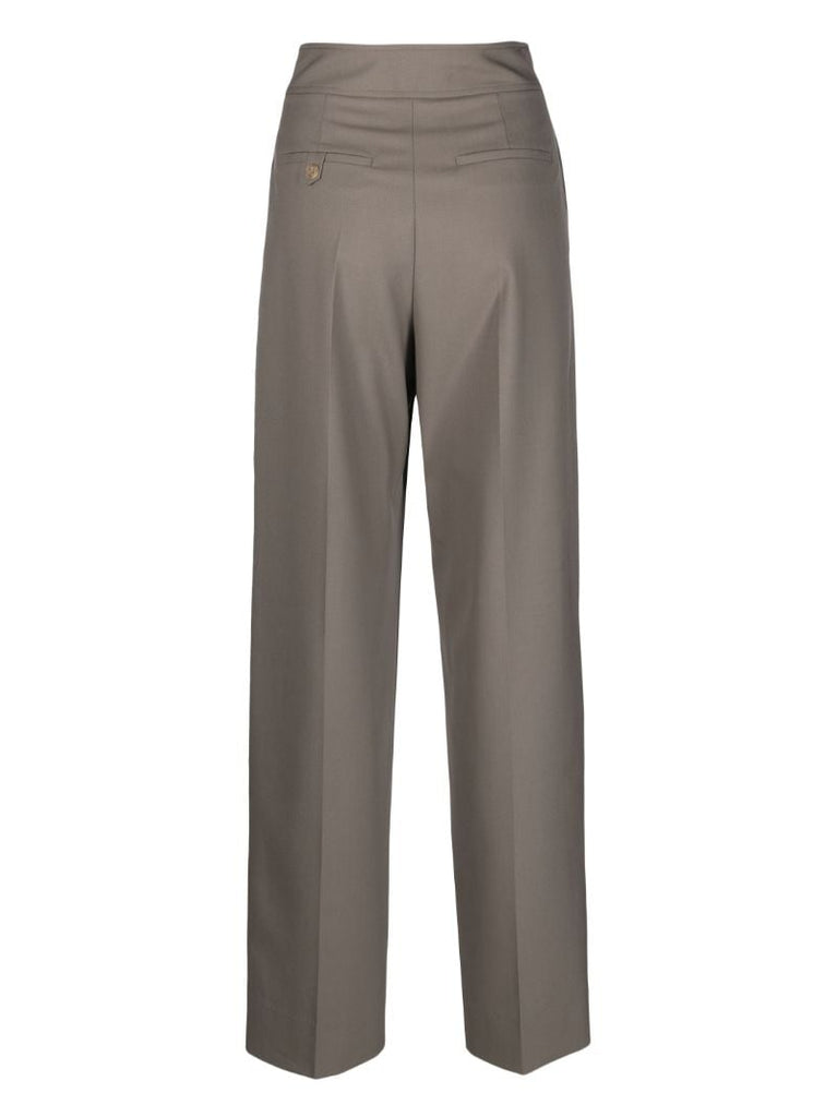 Grey Piper Wide-leg Trousers