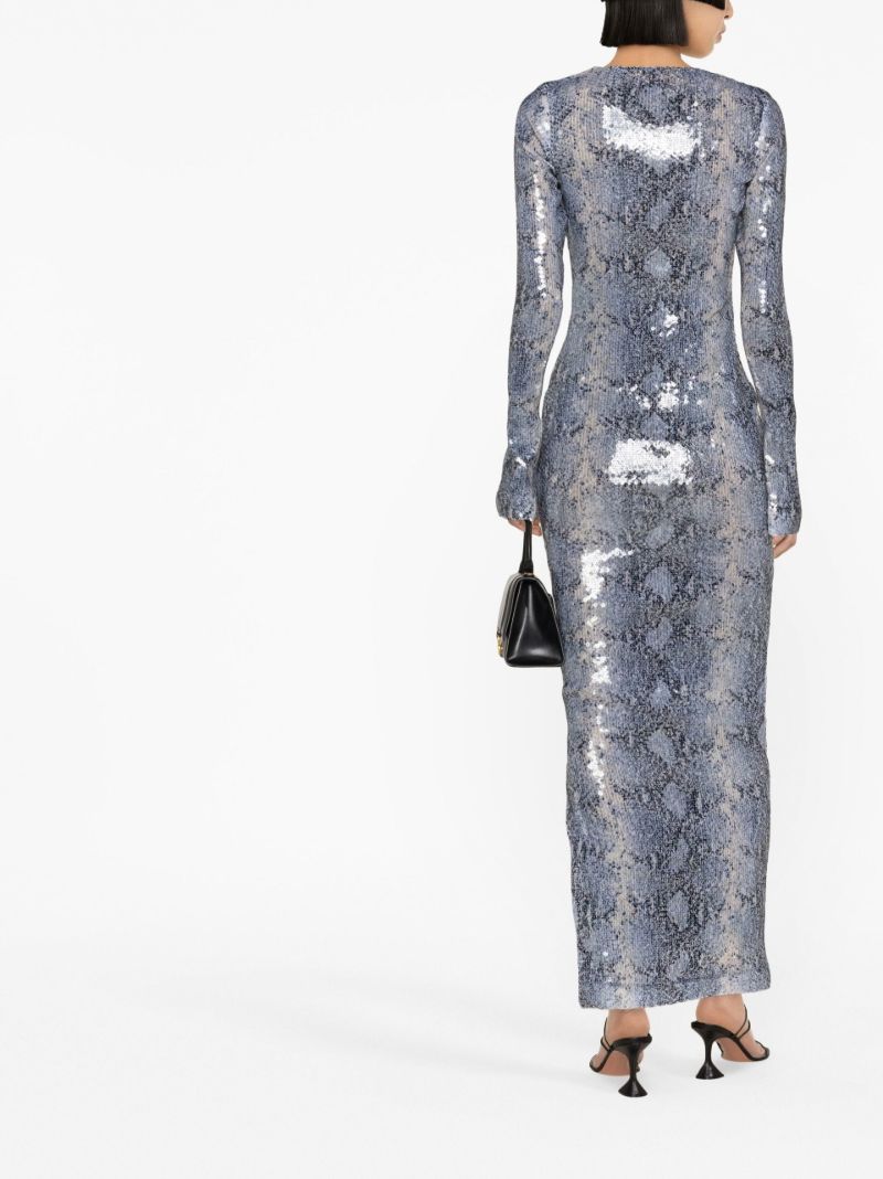 Grey Solaria Snakeskin Print Maxi Dress