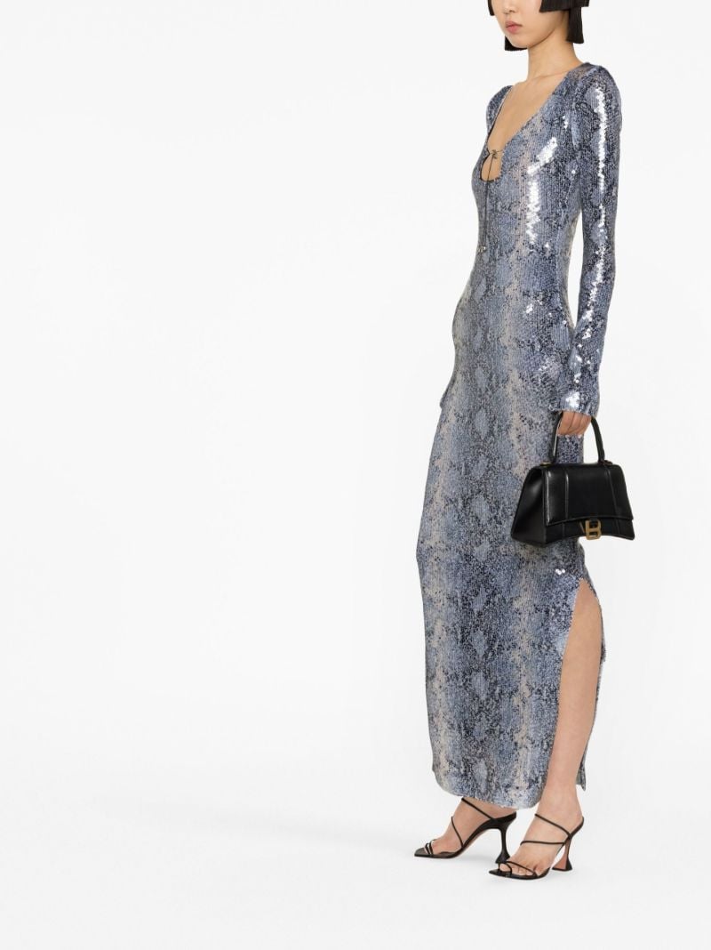 Grey Solaria Snakeskin Print Maxi Dress